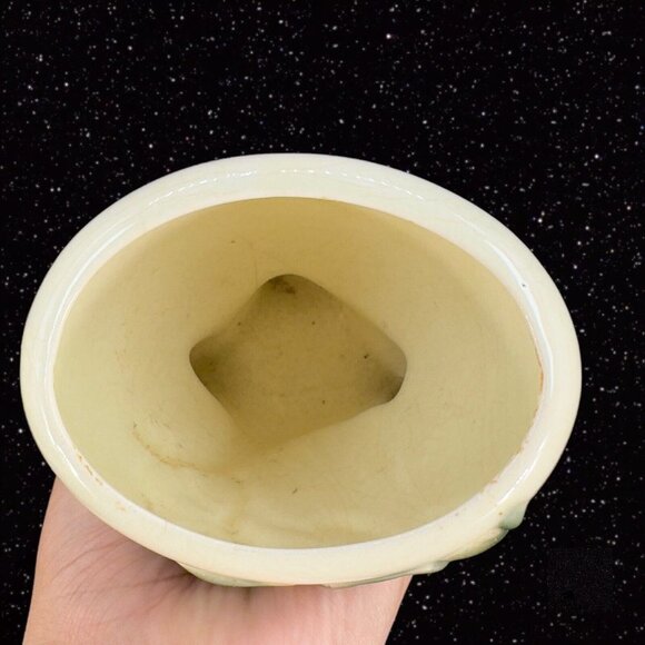 Royal Copley Footed Philodendron Planter Vase Vintage Old Pottery Ceramic 4"Tall - Picture 9 of 11